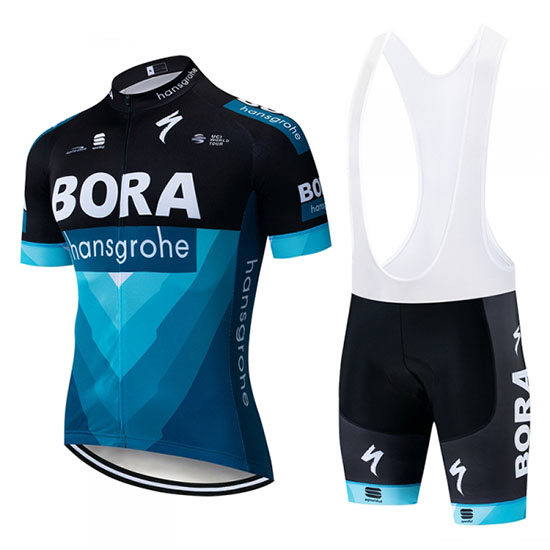 2019 Maillot Bora Tirantes Mangas Cortas Negro Azul